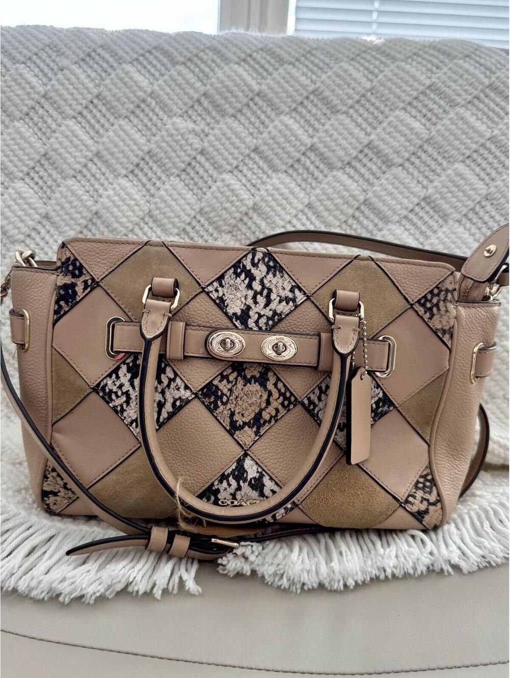 Coach Swagger Canyon Quilt Patchwork Exotic Crossbody + COA
